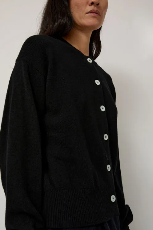 No.6 Store Sweaters | Collections | Ada Crewneck Cardigan in Black