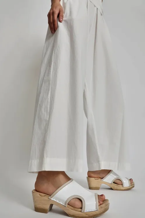 No.6 Store Sale Clogs | Collections | Alexis Clog on Mid Heel in White Patent