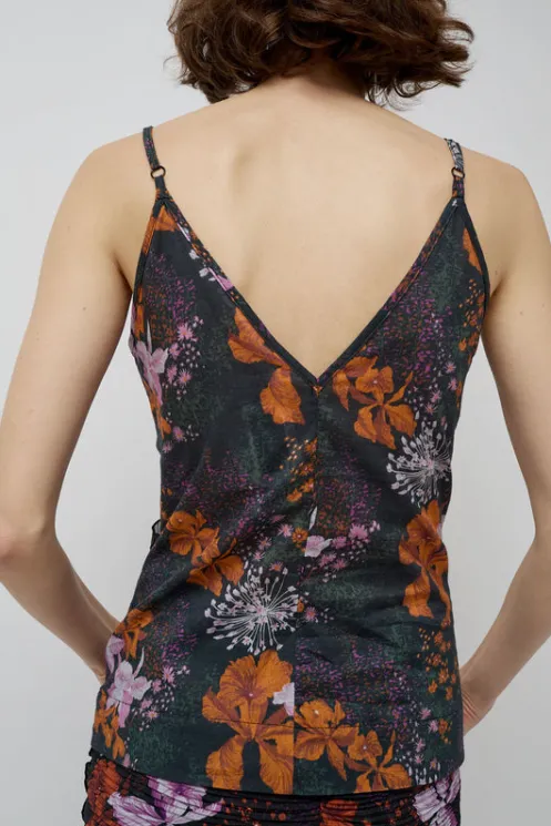 No.6 Store Collections | Tops | Camisole Top in Orange and Purple Flowers