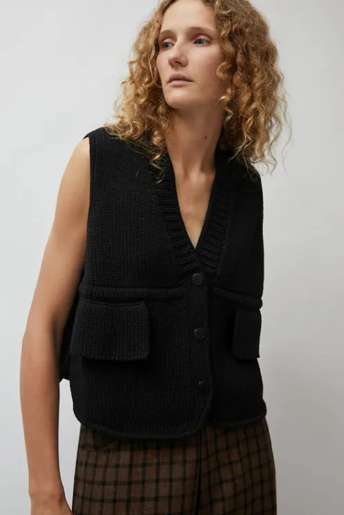 No.6 Store Collections | Tops | Cotton Pocket Waistcoat in Black