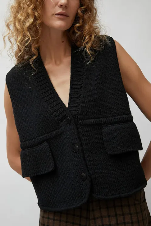 No.6 Store Collections | Tops | Cotton Pocket Waistcoat in Black