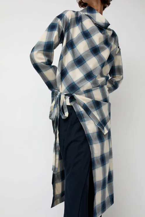 No.6 Store Tops | Clothing | Cowl Wrap Long Shirt in Blue