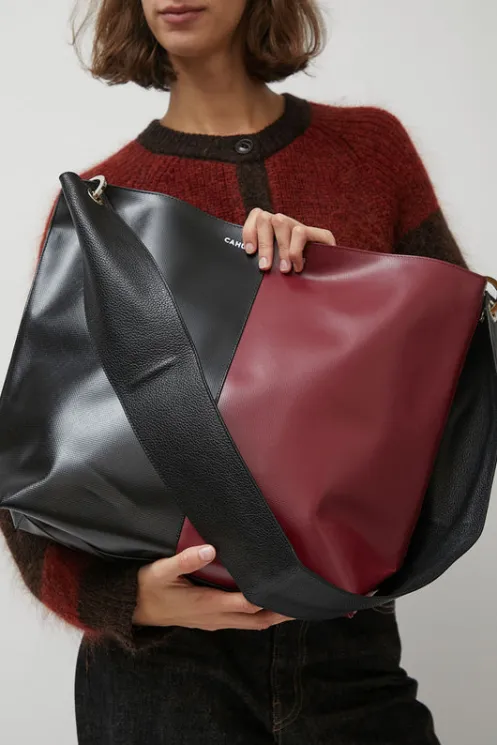 No.6 Store Bags | Accessories | Diagonal Bigout Bag in Black and Burgundy