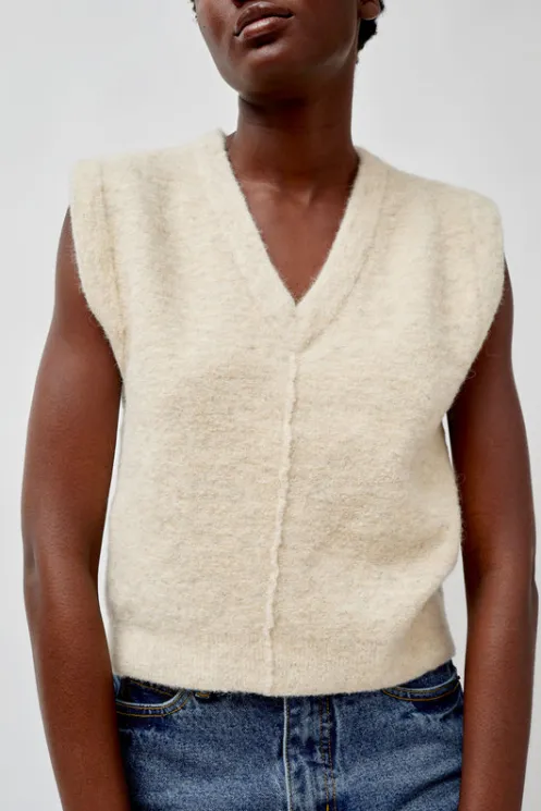 No.6 Store Sweaters | Clothing | Fleece Vest in Ecru