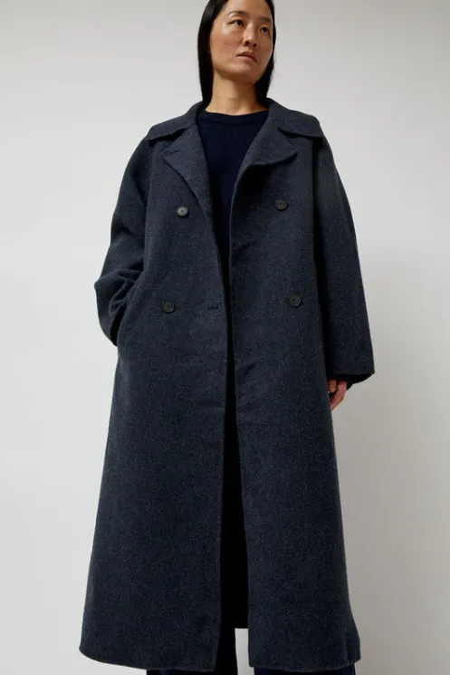 No.6 Store Collections | Jackets & Outerwear | Handmade Long Wool Coat in Blue Navy