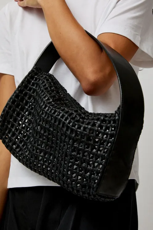 No.6 Store Bags | Accessories | Macrame Mesh Bag in Black