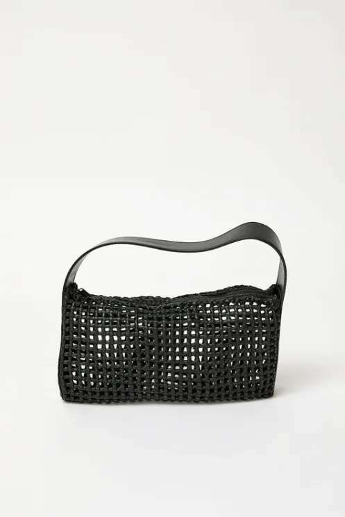 No.6 Store Bags | Accessories | Macrame Mesh Bag in Black