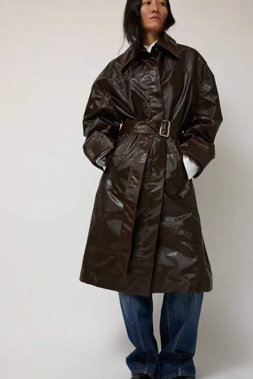 No.6 Store Jackets & Outerwear | Clothing | Manso Mackintosh Coat in Brown