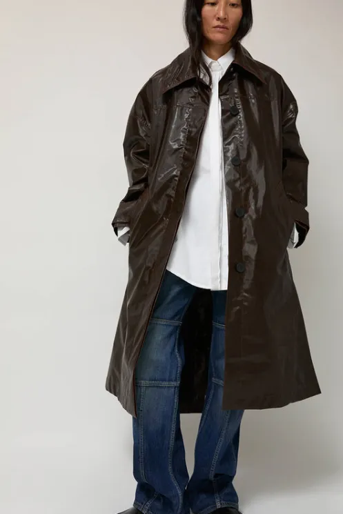 No.6 Store Jackets & Outerwear | Clothing | Manso Mackintosh Coat in Brown