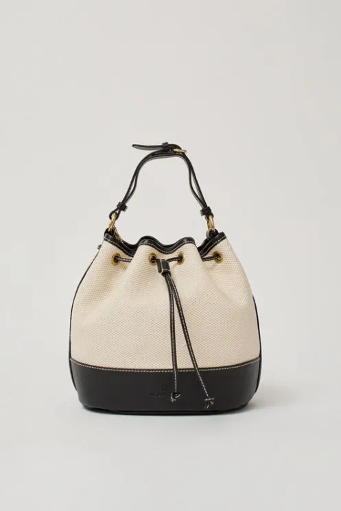 No.6 Store Bags | Accessories | Marini Bucket Bag in Natural and Black