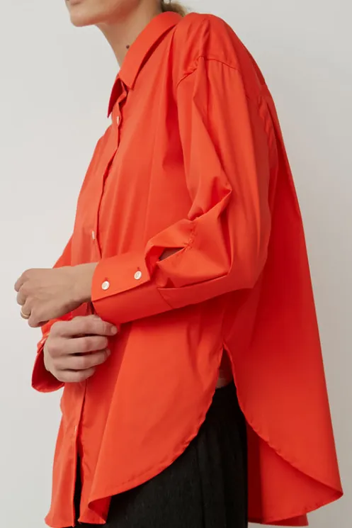 No.6 Store Tops | Clothing | Oversize Cotton Shirt in Coral