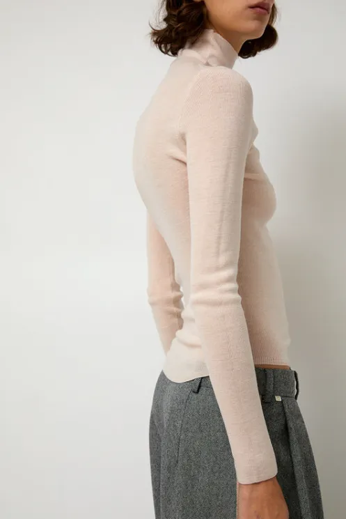 No.6 Store Clothing | Sweaters | Ribbed High Neck in Blush