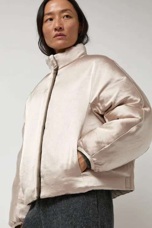 No.6 Store Jackets & Outerwear | Clothing | Satin Reversible Outer in Beige