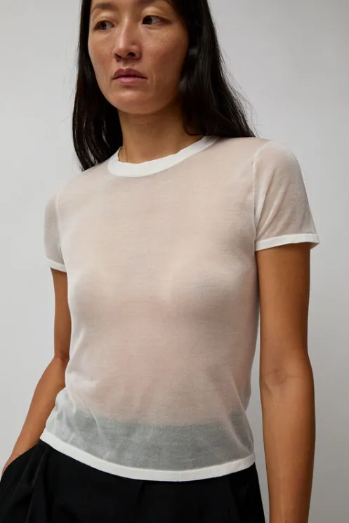 No.6 Store Tops | Clothing | Sheer Baby Tee in White