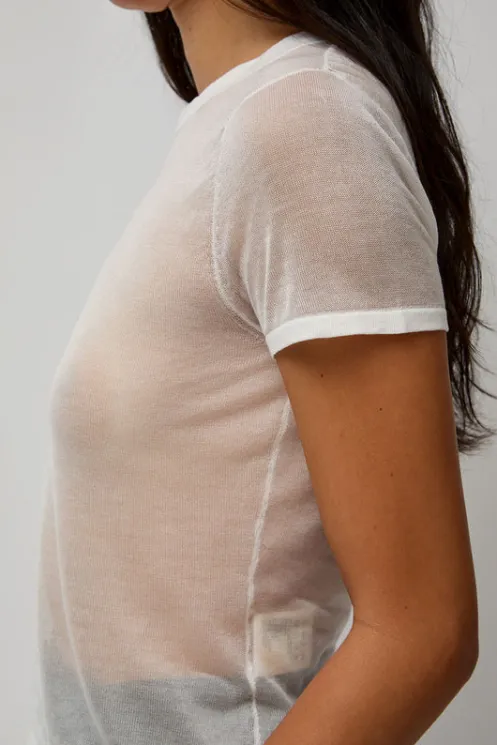 No.6 Store Tops | Clothing | Sheer Baby Tee in White