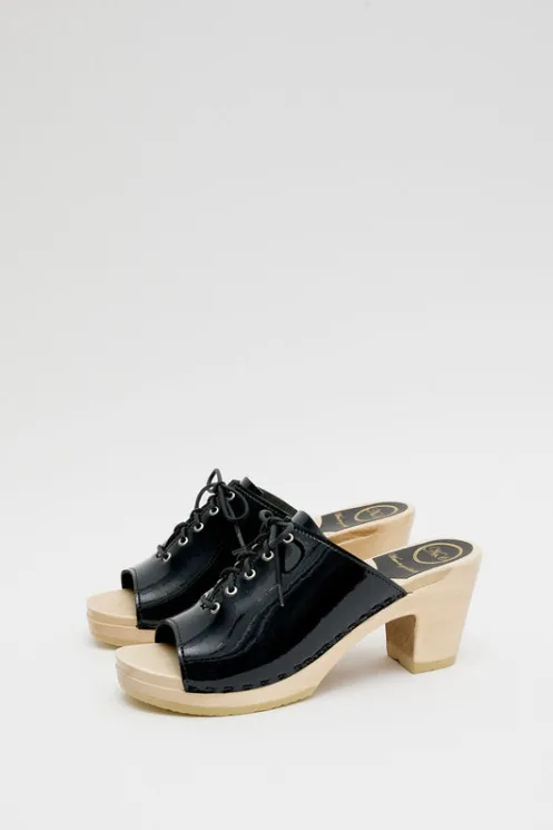 No.6 Store Sale Clogs | Collections | Simone Clog on High Heel in Navy Patent