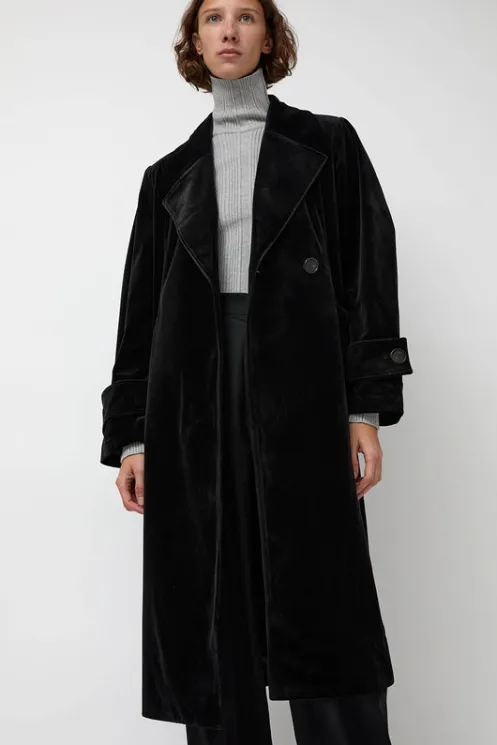 No.6 Store Jackets & Outerwear | Clothing | Trigonal Fall Coat in Black Velvet