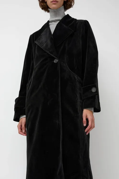 No.6 Store Jackets & Outerwear | Clothing | Trigonal Fall Coat in Black Velvet