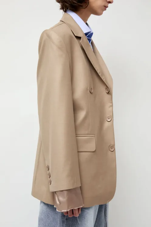 No.6 Store Jackets & Outerwear | Clothing | Virgin Wool Single Breasted Blazer in Beige