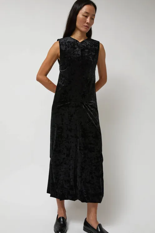 No.6 Store Dresses | Clothing | Washed Velvet Long Dress in Black