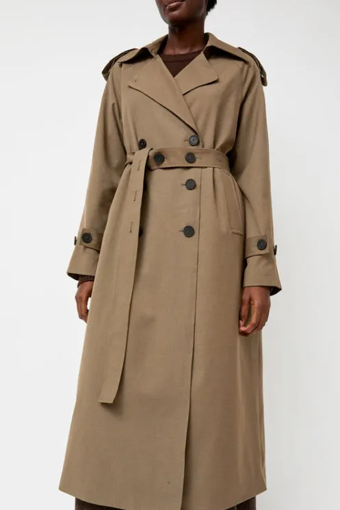 No.6 Store Holiday Gift Guide | Collections | Wool Blend Long Trench in Light Olive