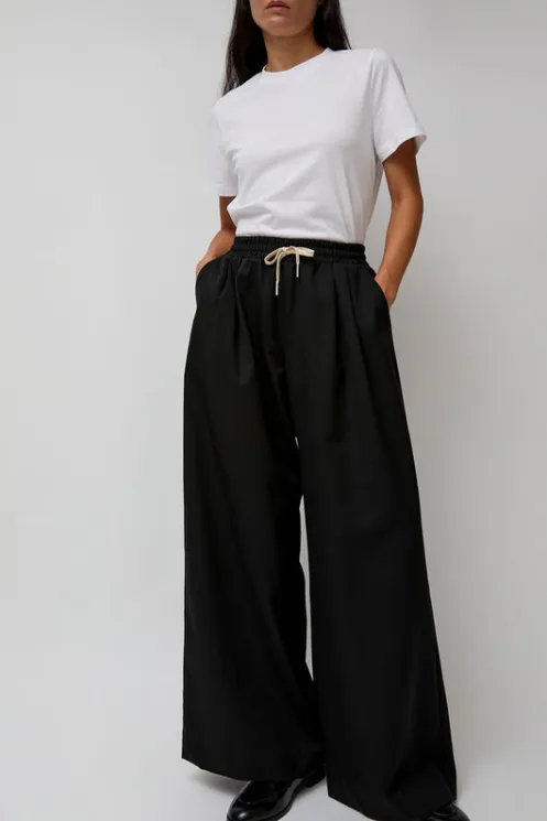 No.6 Store Shorts & Pants | Clothing | Wool Drawstring Pants in Black