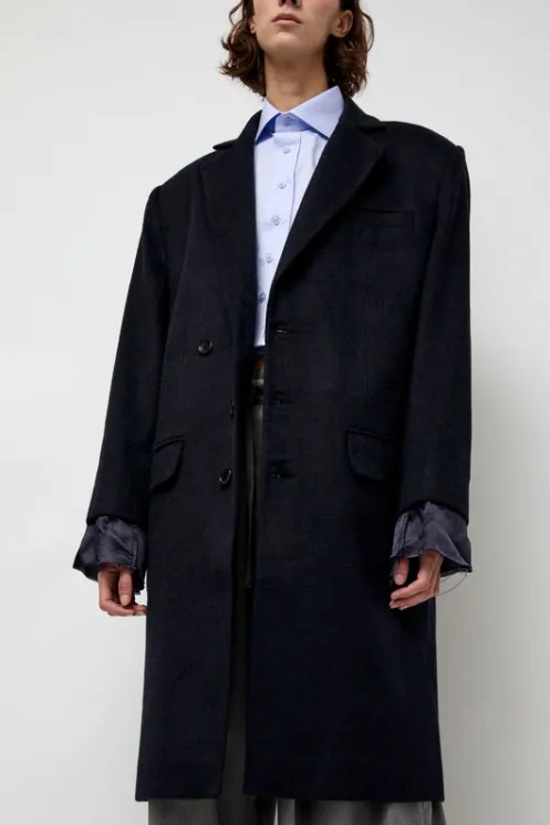 No.6 Store Jackets & Outerwear | Clothing | Wool Single Breasted Coat in Navy