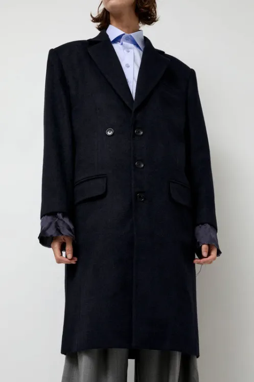 No.6 Store Jackets & Outerwear | Clothing | Wool Single Breasted Coat in Navy